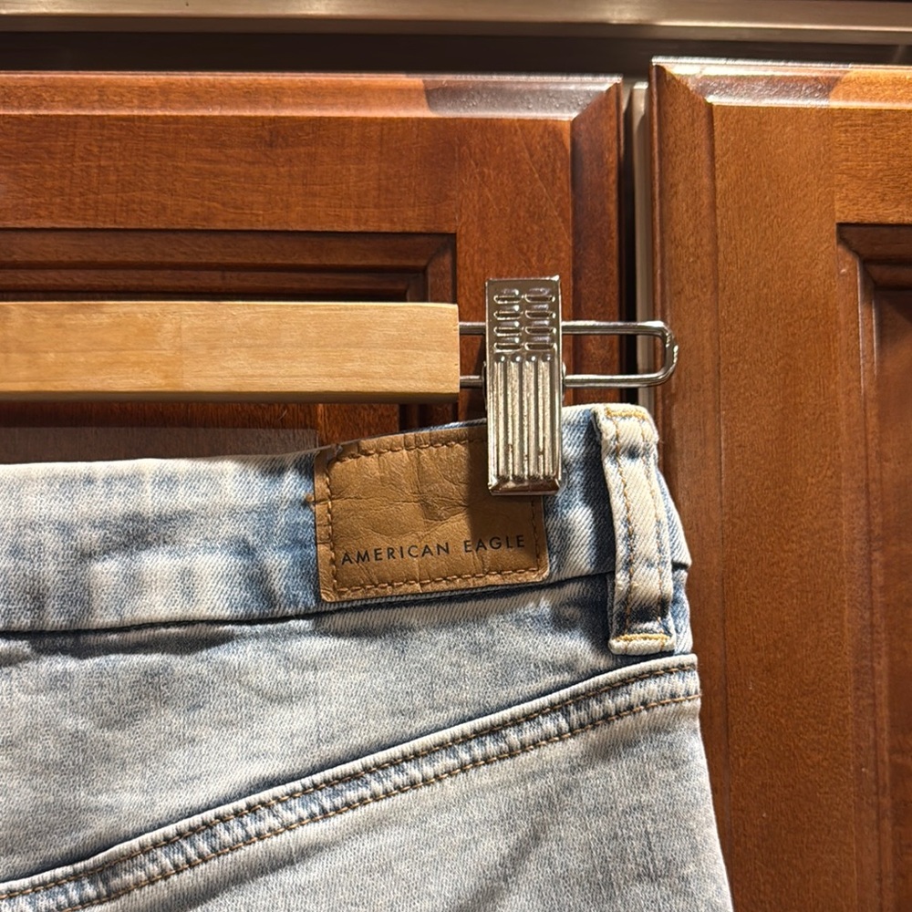 High Rise Blue Distressed Jeans - Picture 3 of 5